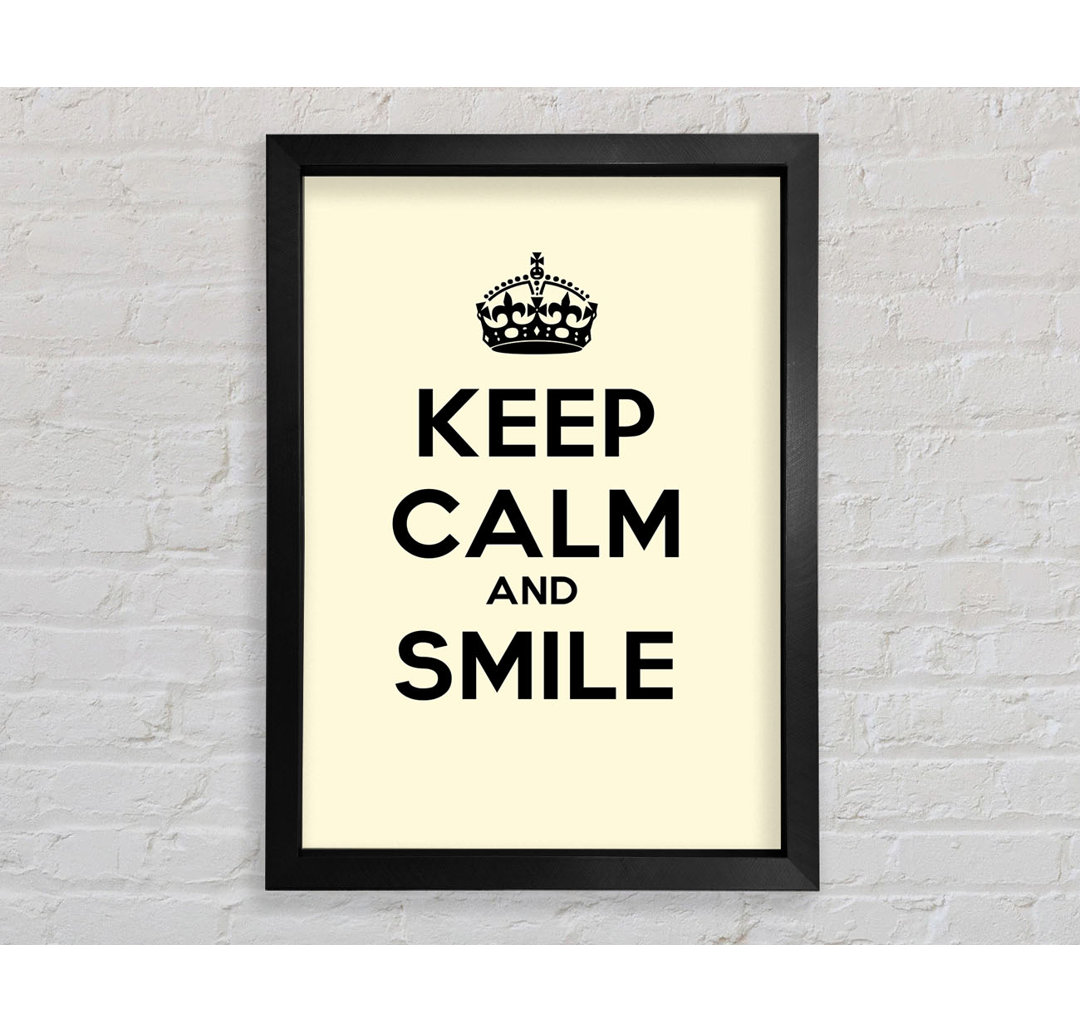 Keep Calm Smile Cream - Einzelner Bilderrahmen Kunstdrucke