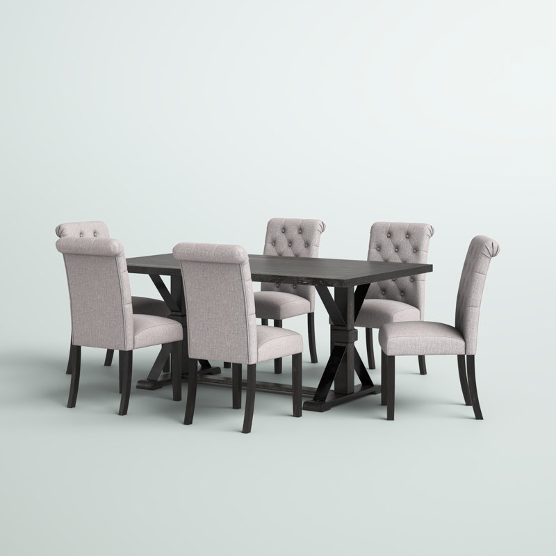 Julian 6 - Person Trestle Dining Set, Light Gray