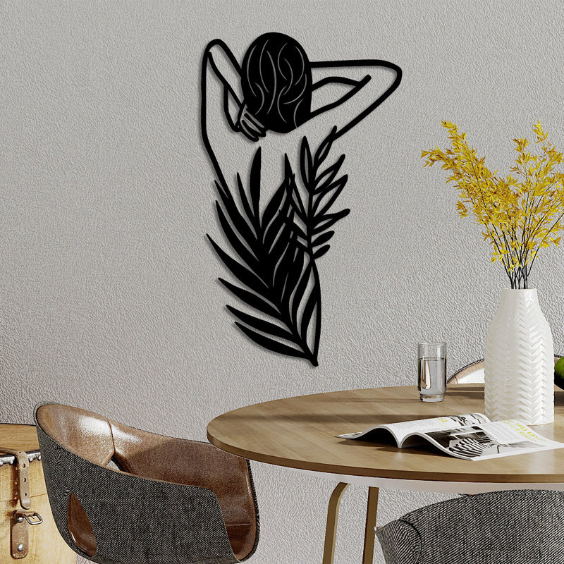 Stylish Black Decorative Metal Wall Accessory, 16.5 x 27.6 inches | 100% Metal, Thickness: 0.06 inches | Lightweight at 1.1 lbs, Easy to Hang | Perfect for Modern Home Décor, Adds Elegance and Character
