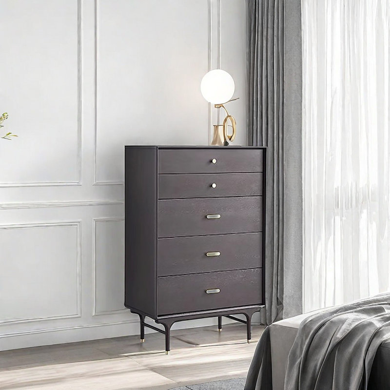 Modern Simple Tall Accent Cabinet Accent Chest, Smoky