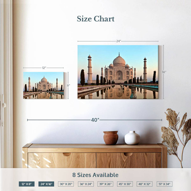 Ravi Taj Mahal au coucher du soleil, H 16 po x l 24 po