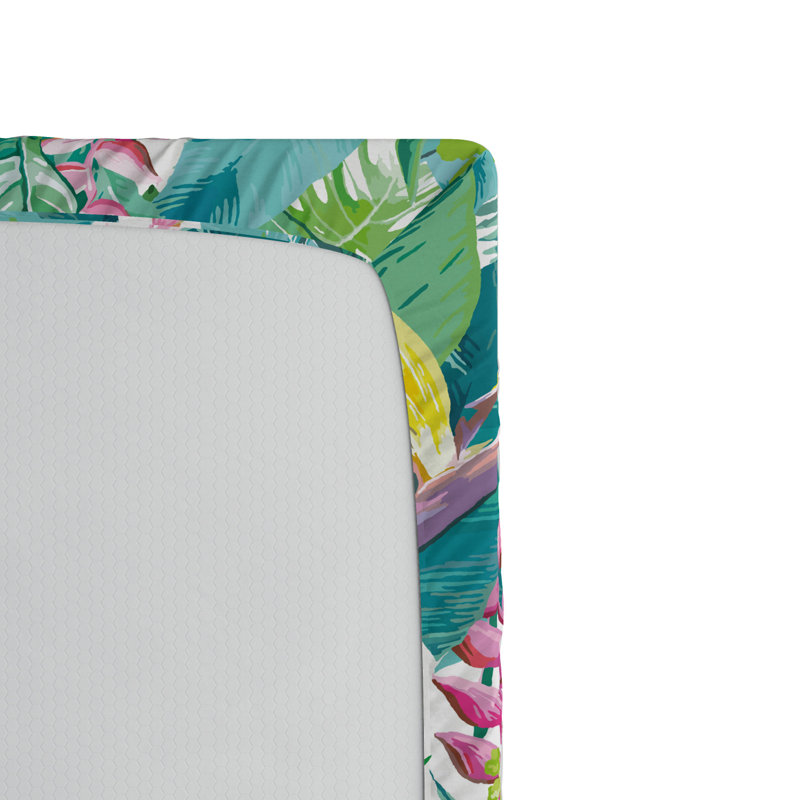 Microfiber Floral Fitted Sheet, Full Fitted Sheet, Blue/Green Floral 5