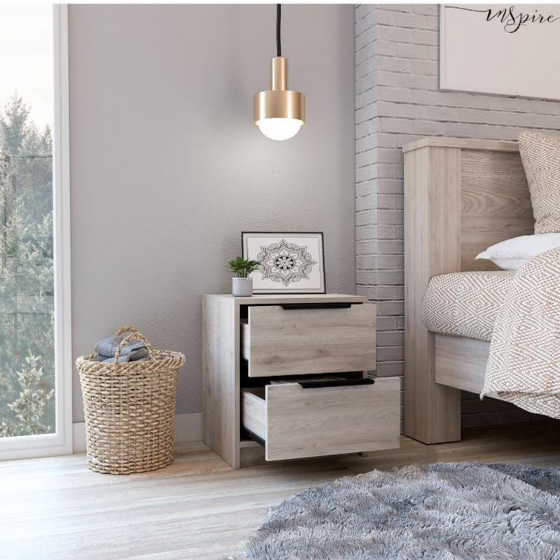 Table de chevet moderne et minimaliste, Gris clair