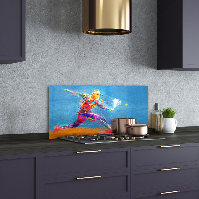 Maribelle Sport - Multicoloured - Tennis Player - No Frame Print on Glass