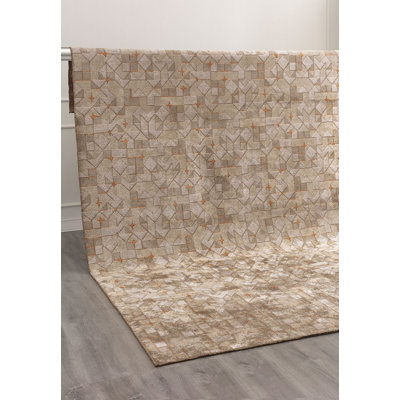 Allye Rectangle Geometric Cotton and Viscose Indoor / Outdoor Area Rug