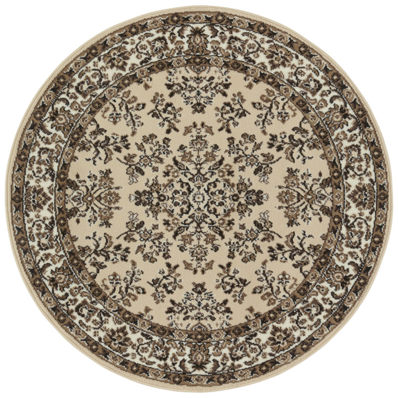 Zabul Tufted Beige/Green/White Rug, Round 140cm