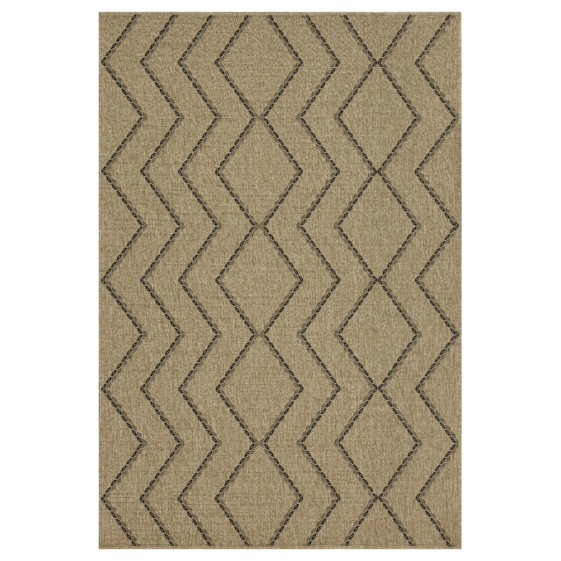 Tapis intérieur / extérieur 2 pi 7 po x 7 pi 3 po Earth Jute / Black