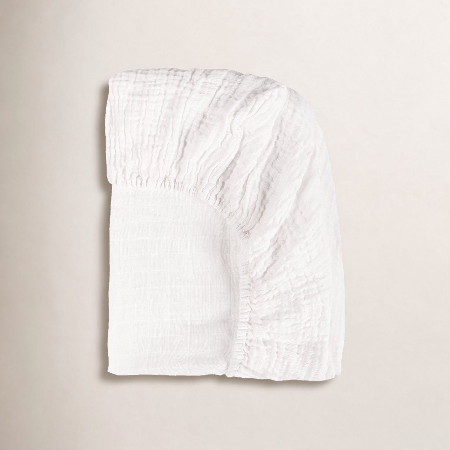 Plain White Organic Muslin Midi Crib Sheet