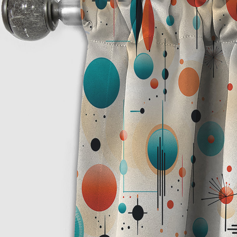 Atomic Age Modern Fusion - Rideau Mid-Century - Rideau occultant géométrique - 1 panneau, L 52 po x L 95 po