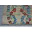 Tapis bleu bohème, tapis 4,7 x 8,3 pi, tapis turcs, tapis aztèque, tapis rétro