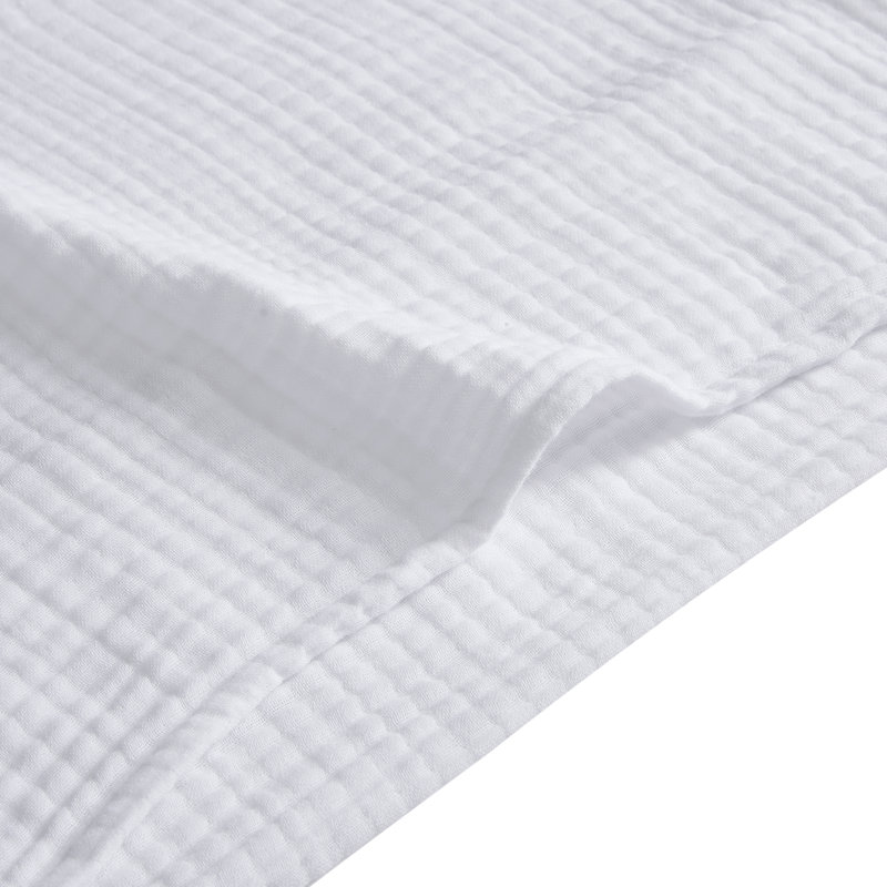 Ensemble d'édredon en coton, Édredon pour très grand lit + 2 taies décorativ, Blanc