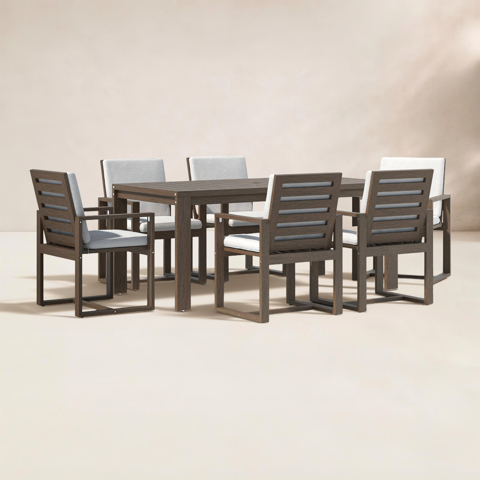 Joly 87" Eucalyptus Patio Dining Set