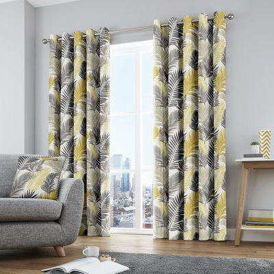 Tropical Eyelet Room Darkening Curtains