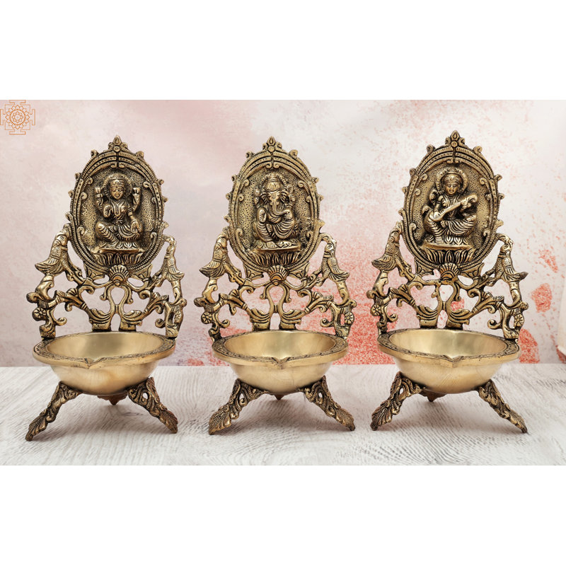 Statue Lakshmi Ganesha Saraswati Dia