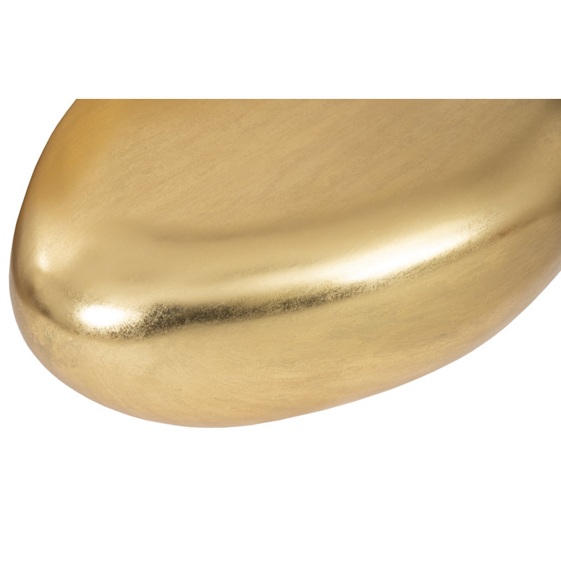 River Stone Coffee Table, 14" H x 42" L x 26" W, Gold Leaf