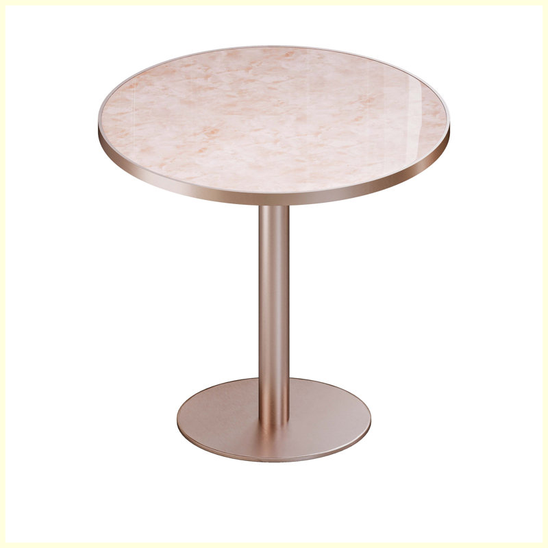 Table bistro moderne 31,5 po, plateau en faux marbre, structure en métal robuste, assemblage facile