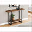 Table basse de style industriel en bois d'aspect bois avec tablette de rangement, pieds en métal noir stables pour le salon