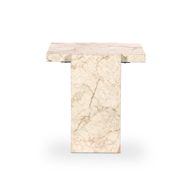 Romano Marble End Table, Desert Taupe Marble