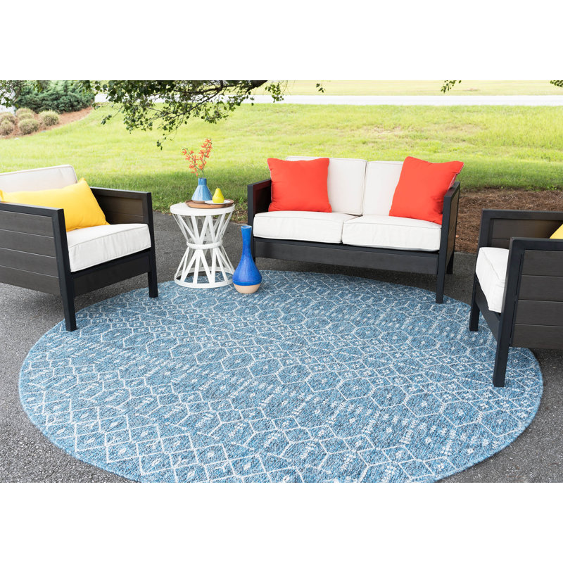 Ahders Indoor / Outdoor Rug, Round 7'8''