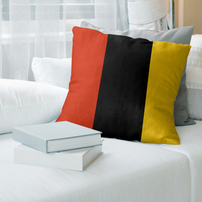 Striped Throw Pillow – Calgary-Inspired, Modern Hockey Look