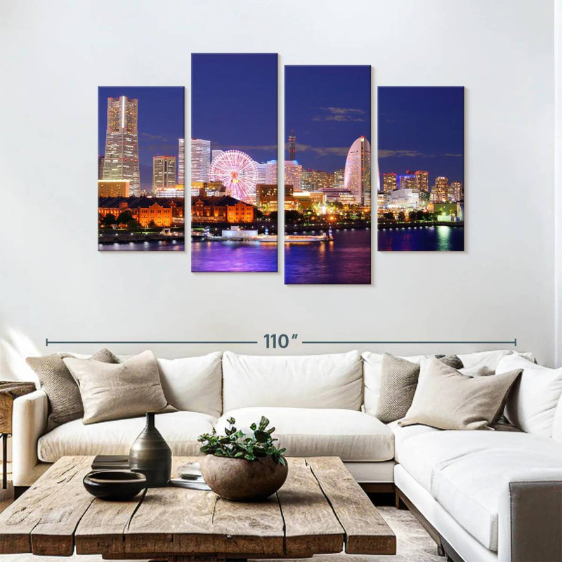Nicci Yokohama City Lights, 54" H x 84" W