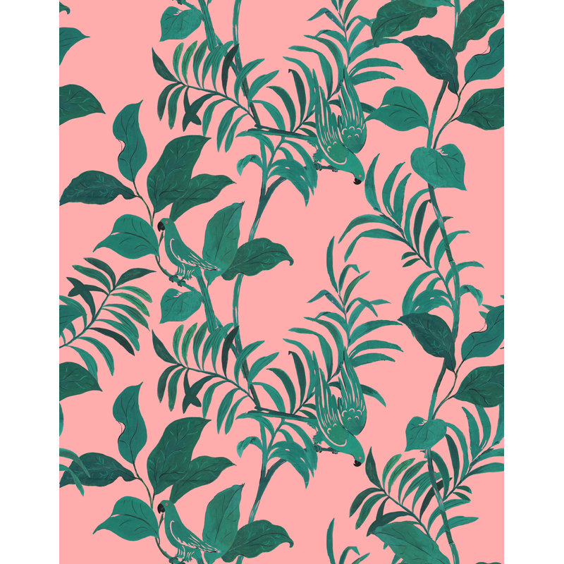 Paule Marrot Floral Wallpaper Double Roll, Pink/Green