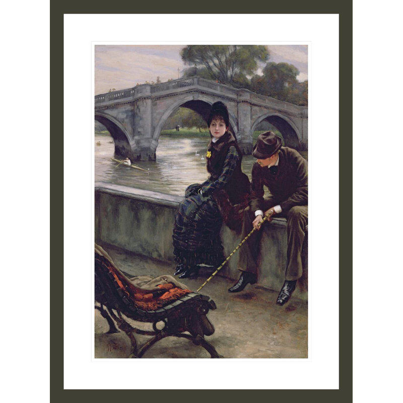 «Richmond Bridge» par James Tissot - Estampe numérique encadrée, H 29,5 po x l 22,14 po