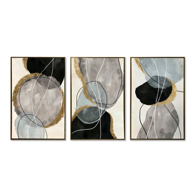 Ensemble de 3 peintures sur toile encadrées
