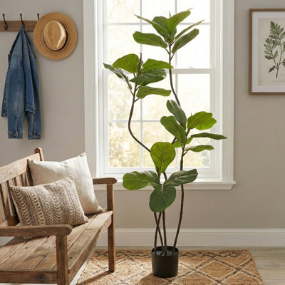 Artificial Trees in Various Sizes,Faux Tree in Black Planter, Lifelike Fake Plant for Indoor and Outdoor Decor