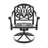 All-Weather Cast Aluminum Dining Set, Include Swivel Chairs And Round Table With Black Frame-508740357