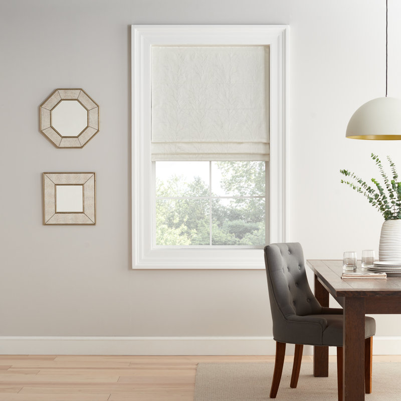 Blackout Roman Shade, 23"W x 64"L, Off White