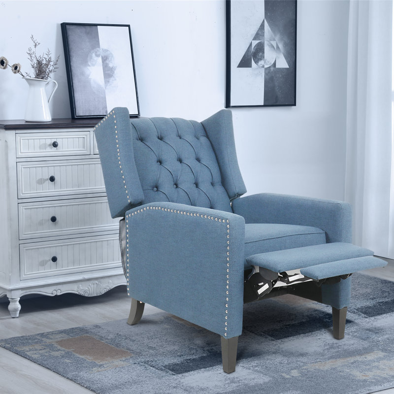 Fauteuil inclinable à accoudoirs Chairone House, Microfibre / microsuède bleu