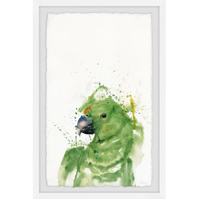 Green Parrot by Parvez Taj - 1 Piece Single Picture Frame Painting