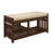 Transitional 1pc Storage Bench with 2 Open Shelves Hidden Drawer Upholstered Cushioned Seat Multifunctional Wooden Furniture
