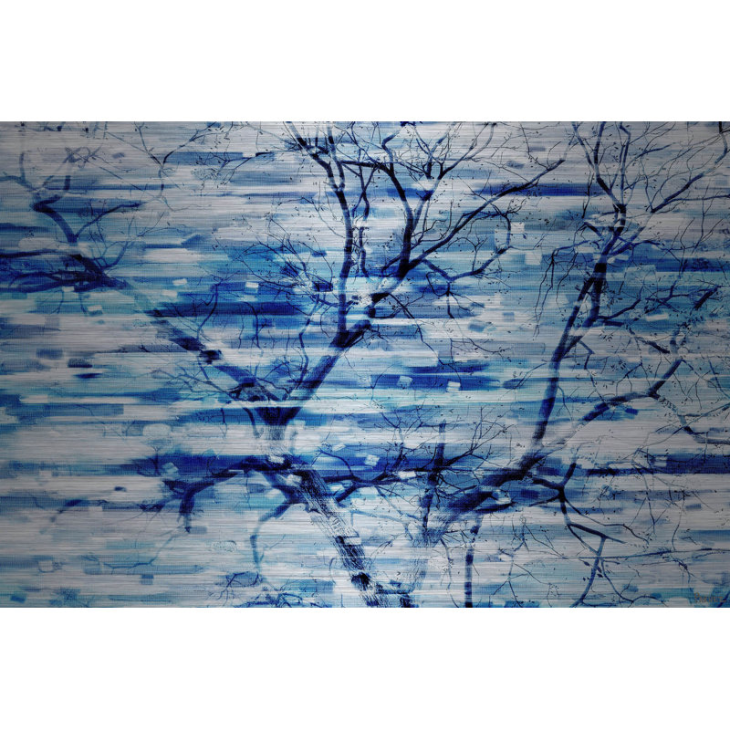 « Blue Snow Storm » par Parvez Taj, reproduction d'art sur aluminium brossé, H 8 po x l 12 po x P 1,5 po