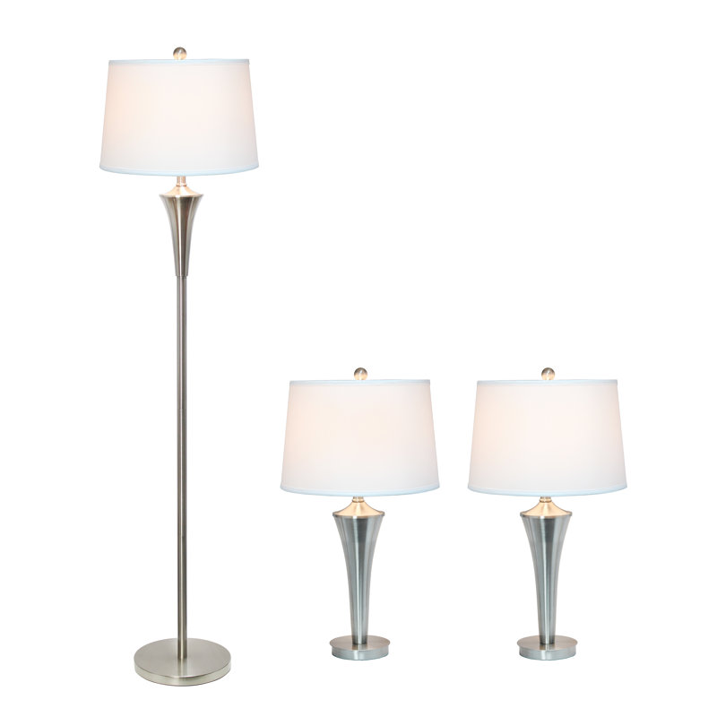 Ensemble 3 pièces de lampes de table et sur pied