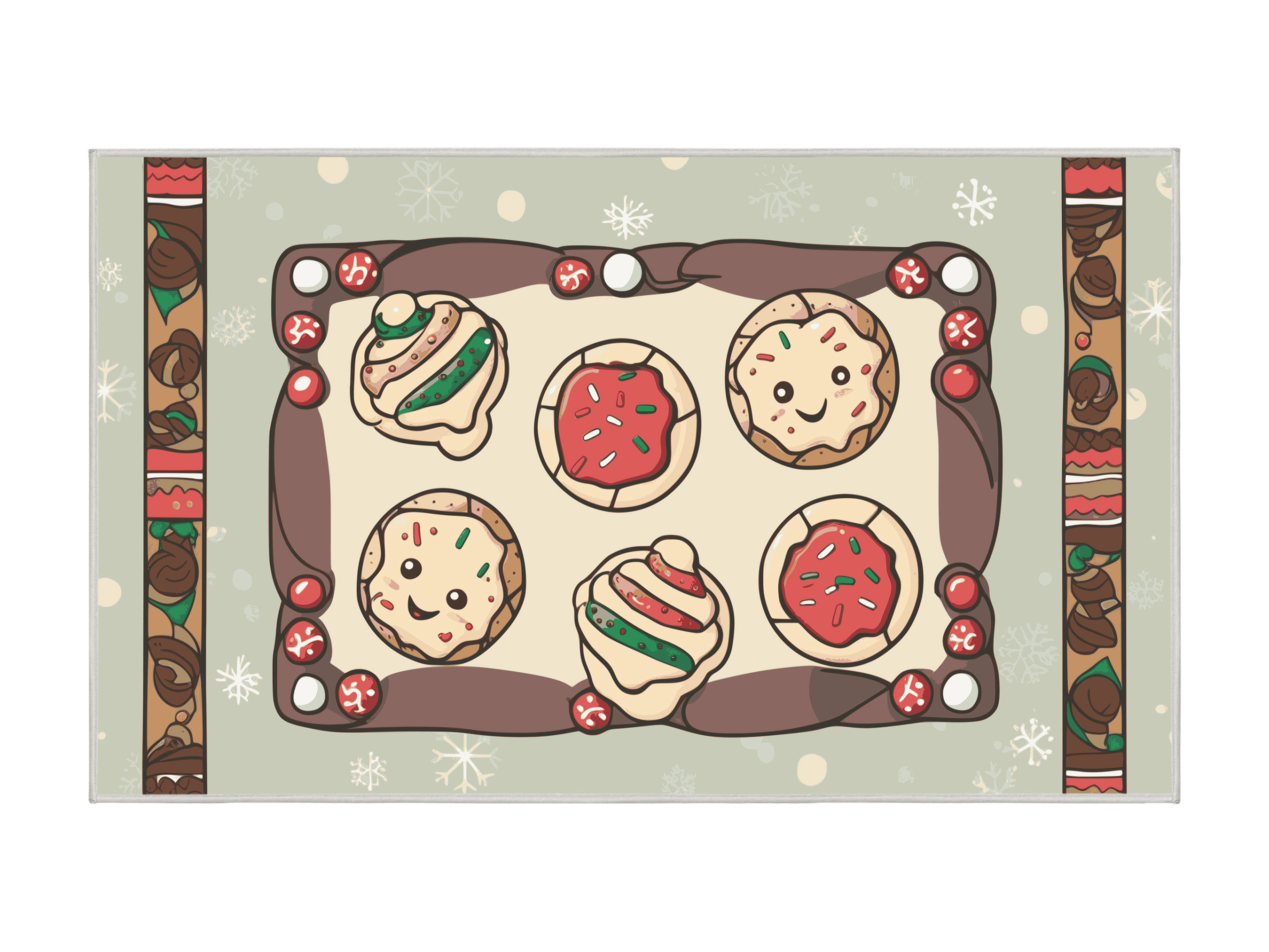 The Holiday Aisle® Washable Cookies Holiday Rug | Wayfair