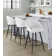 Matisse Highback 26" Fixed-Height Counter Stool With Tapered Metal Legs & Round Footrest - Set Of 2
