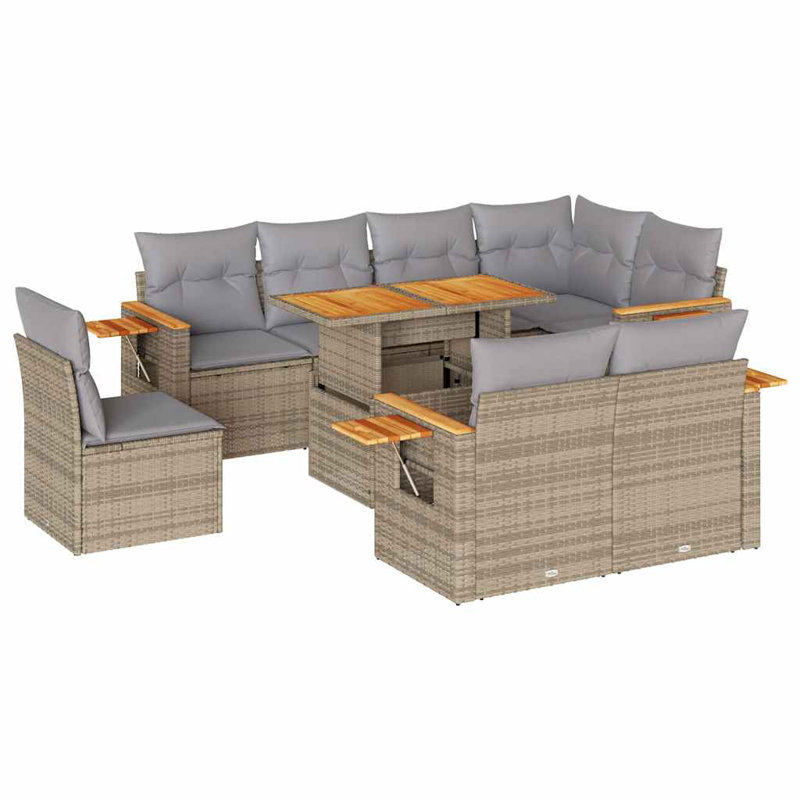  Garden Sofa Set Beige, Light Grey