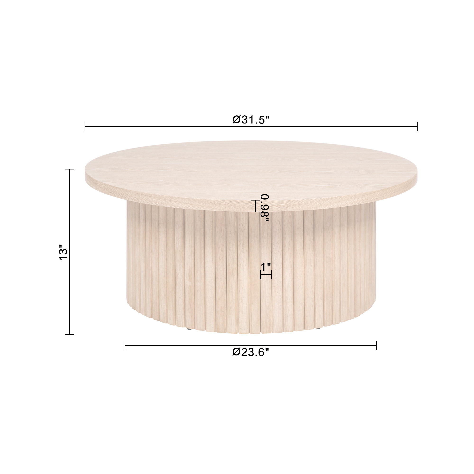 George Oliver Nechama Fluted Low Profile Coffee Table & Reviews | Wayfair