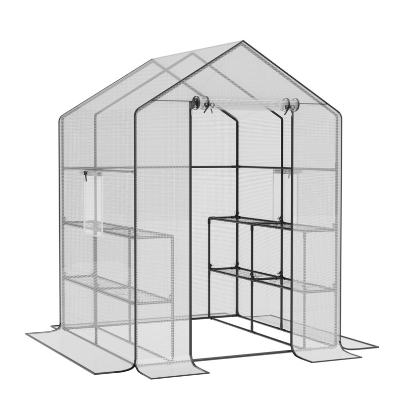 Serre pour l'extérieur, tente pour plantes avec 3 niveaux et 12 tablettes, couverture en PE pour l'extérieur