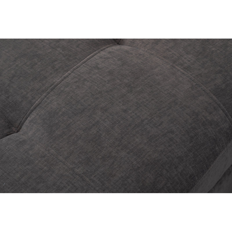 Canapé 4 pièces rembourré avec repose-pieds, Gris foncé