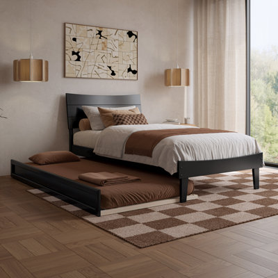 Phoenix Wood Platform Bed with Trundle