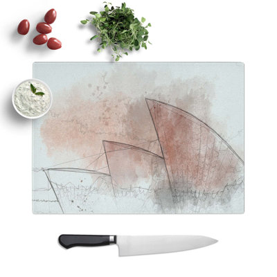 Tempered Glass The Sydney Opera House in Abstract Chopping Board