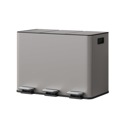 Stainless Steel Multi-Compartment Rubbish & Recycling Bin