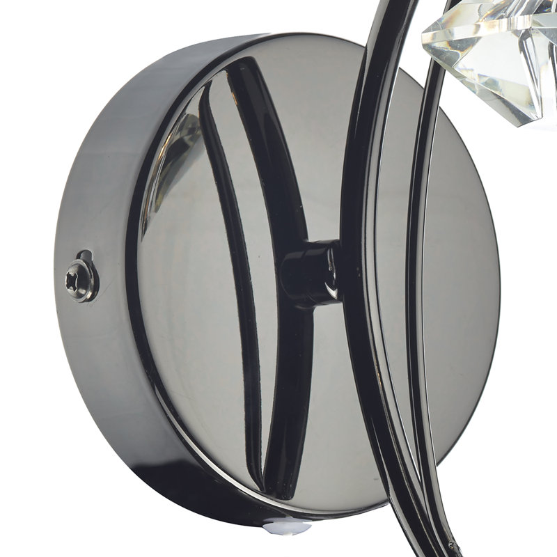 Greenhaw Armed Sconce, Black Chrome