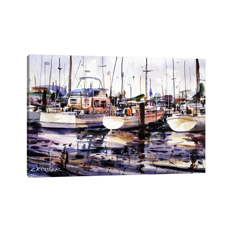 Everett Boat Slips by Dean Crouser - Print on Canvas, Wrapped Canvas, 20.32 cm H x 30.48 cm W