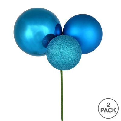 Vickerman Ball Ornament Christmas Pick. 18'' Pick