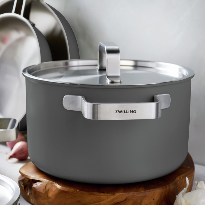 ZWILLING Pure 8-Pc Stainless Steel Cookware Set, Ivory, Gray