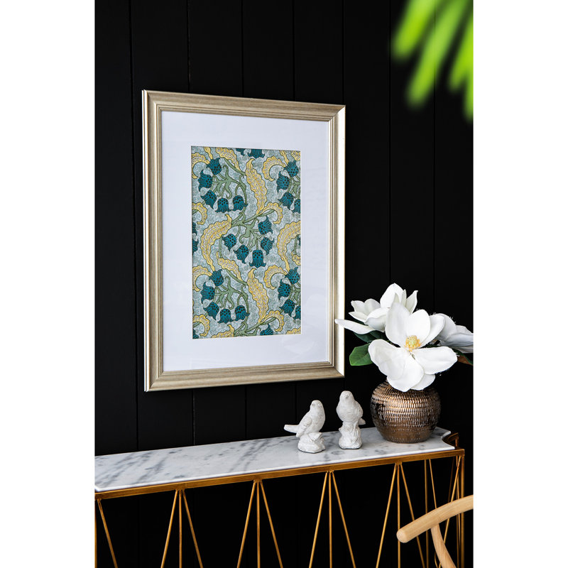 Art mural floral 24 "x 32" - Fleurs multicolores avec cadre doré pour le bureau